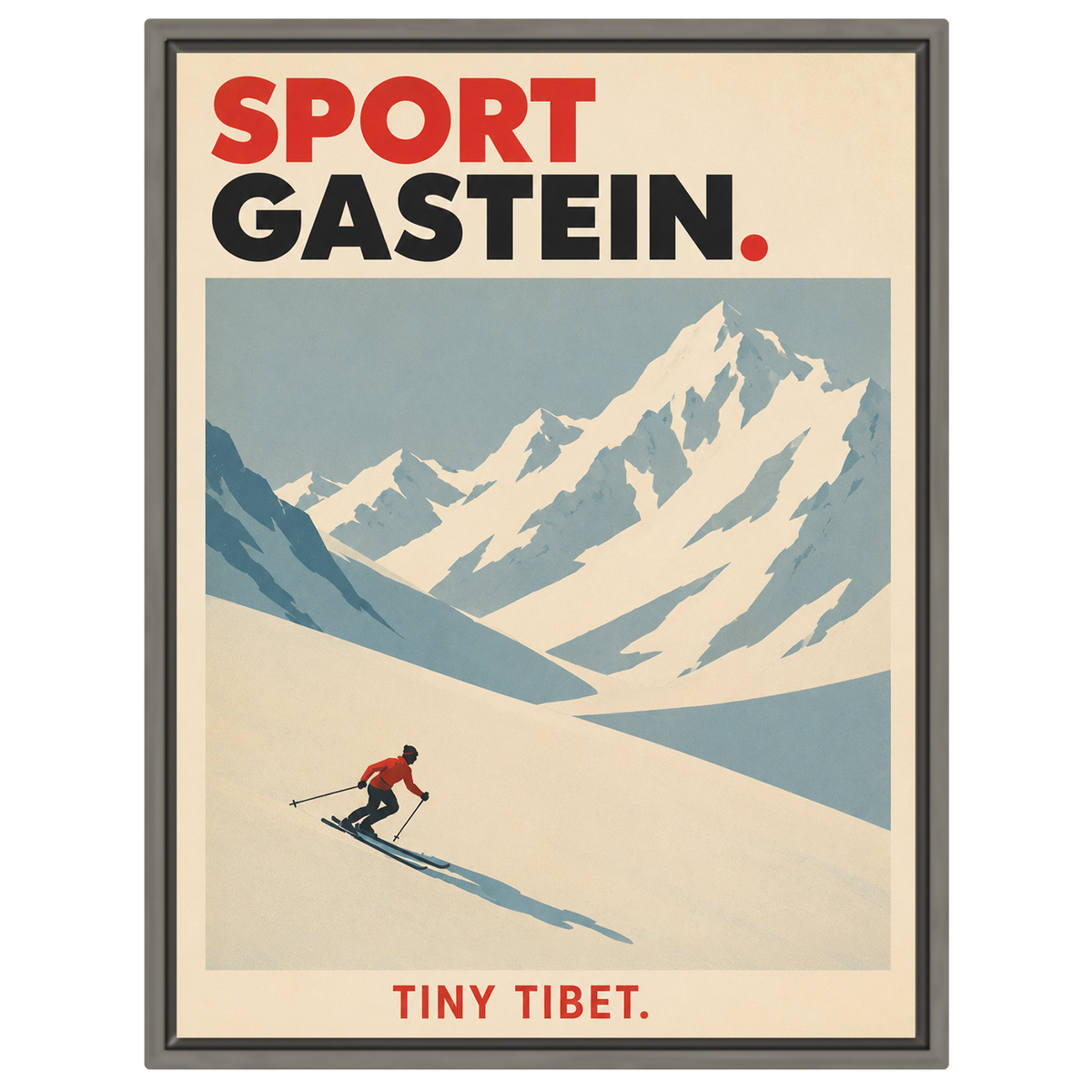 Sportgastein "Kleines Tibet" – Minimalistisches Skiposter | Österreichischer Hochalpen Freeride Kunstdruck