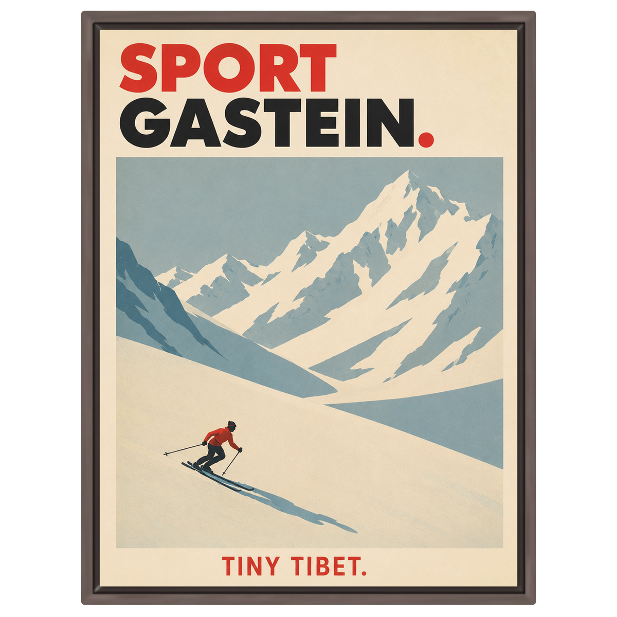 Sportgastein "Kleines Tibet" – Minimalistisches Skiposter | Österreichischer Hochalpen Freeride Kunstdruck