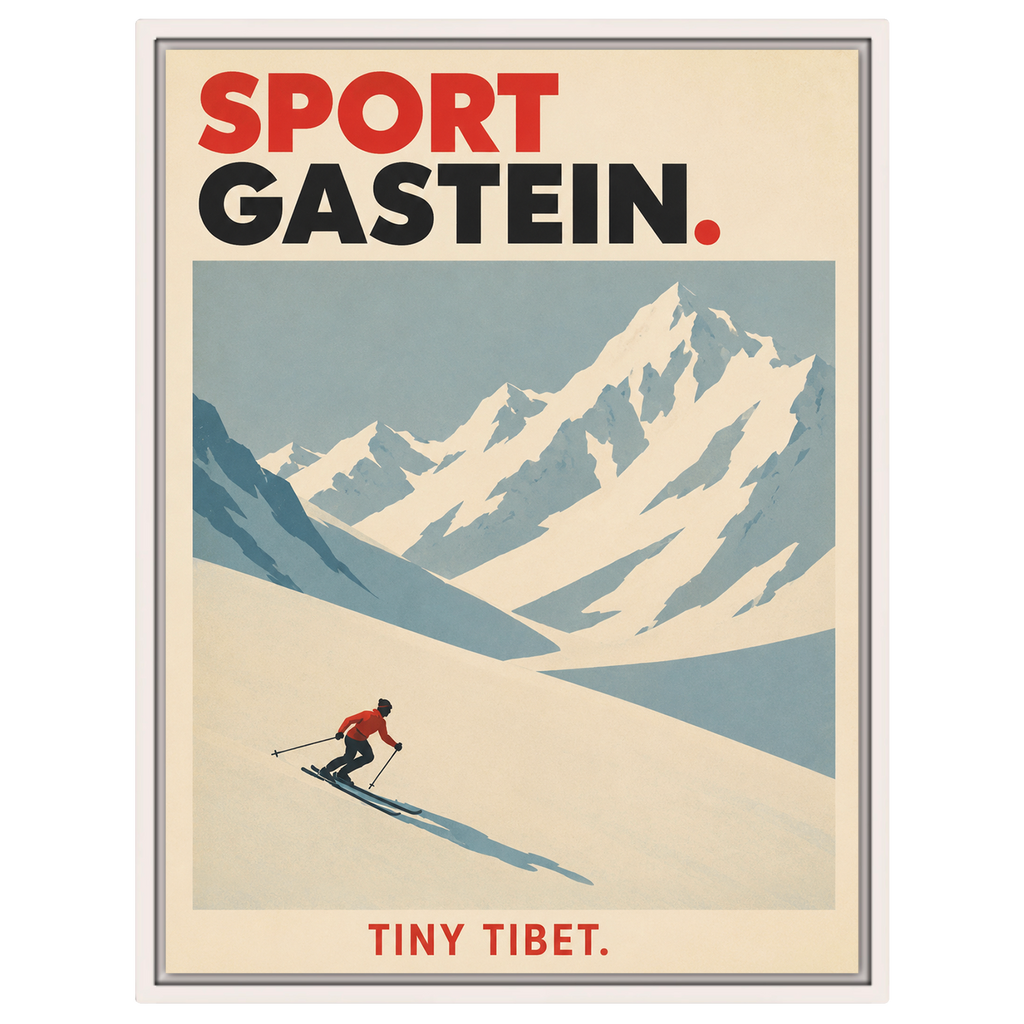 Sportgastein "Kleines Tibet" – Minimalistisches Skiposter | Österreichischer Hochalpen Freeride Kunstdruck