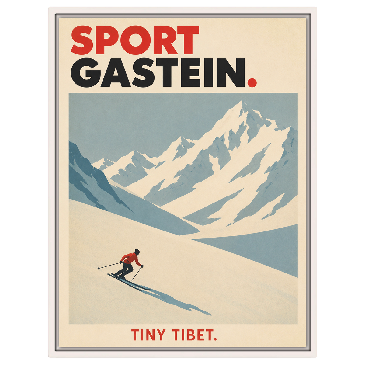 Sportgastein "Kleines Tibet" – Minimalistisches Skiposter | Österreichischer Hochalpen Freeride Kunstdruck