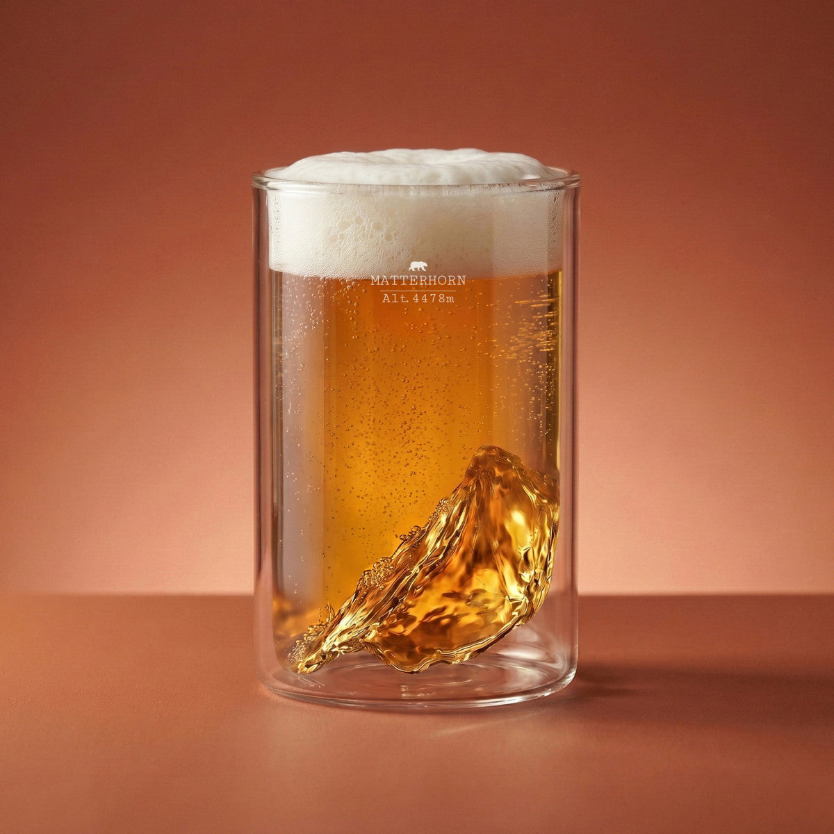 Matterhorn double wall glass — beer with a head