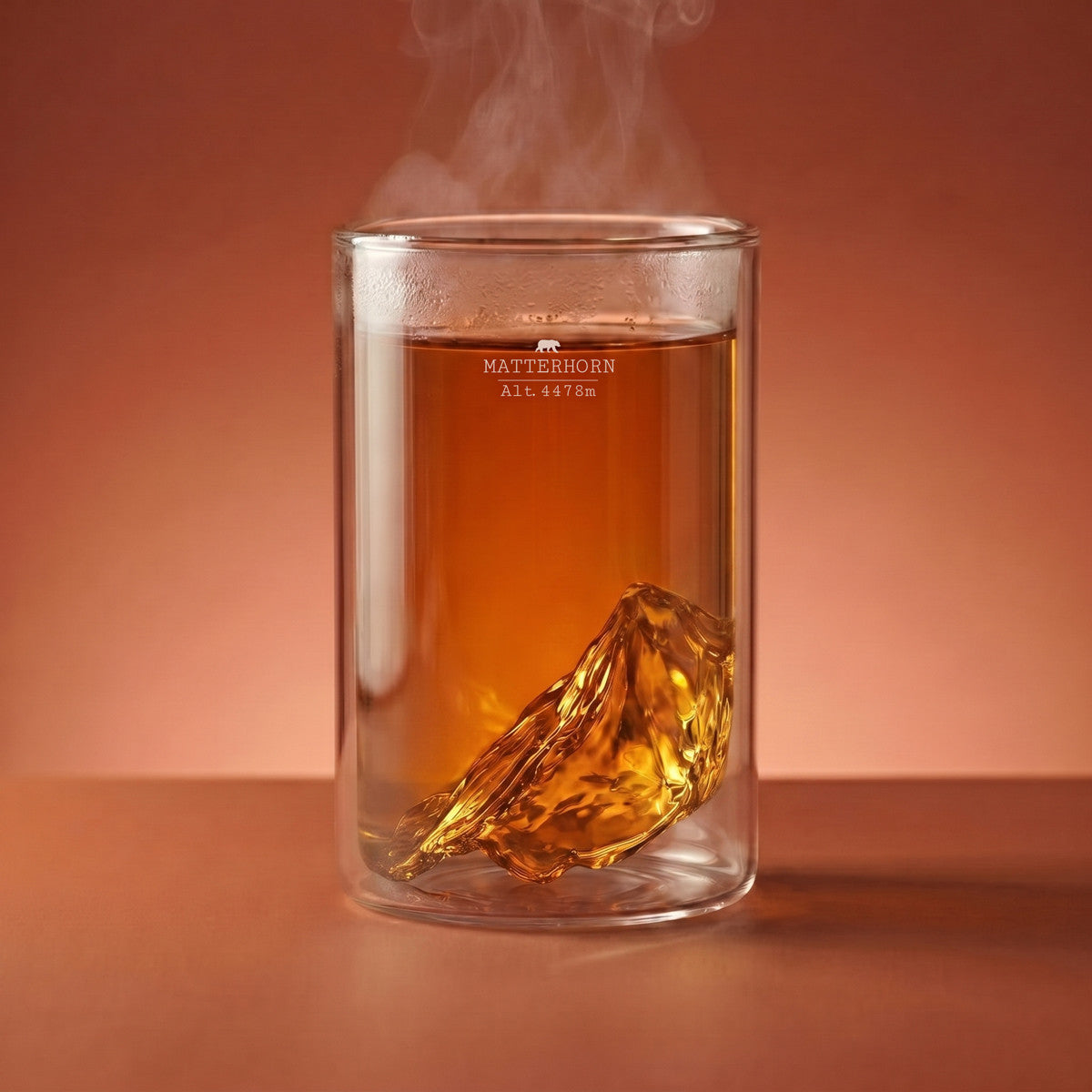 Matterhorn double wall glass — steaming tea