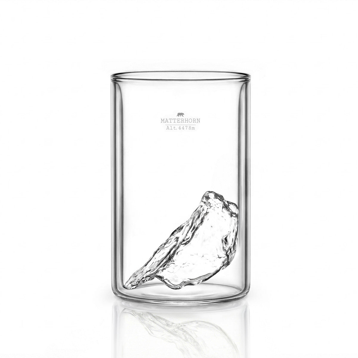 Matterhorn double wall glass — steaming tea, mint