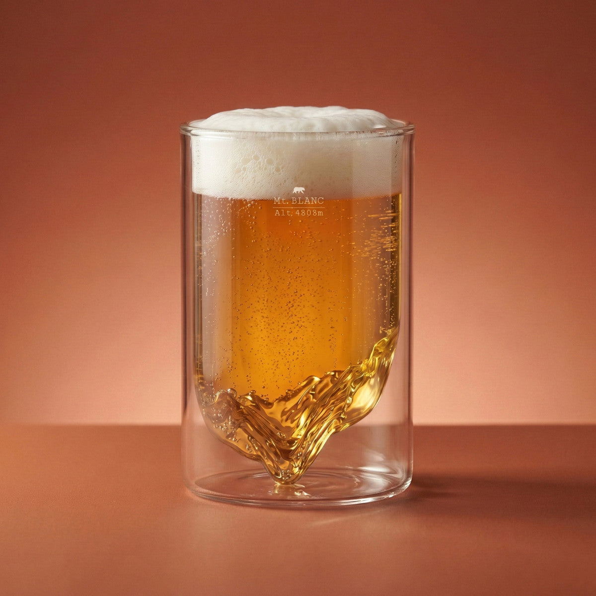 Mont Blanc double wall glass — beer with a head