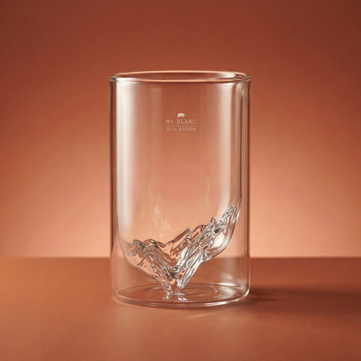Mont Blanc double wall glass — empty, showing the ridge