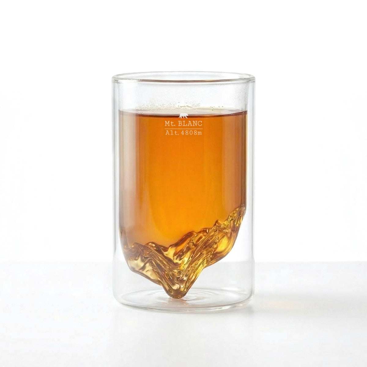 Mont Blanc double wall glass — filled with tea