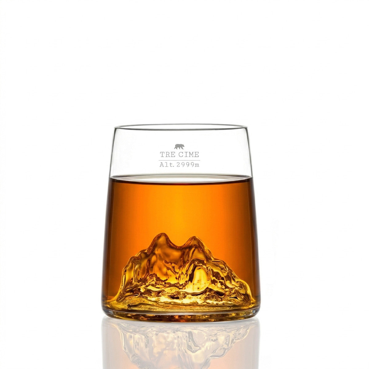 Tre Cime shooter glass filled with whisky