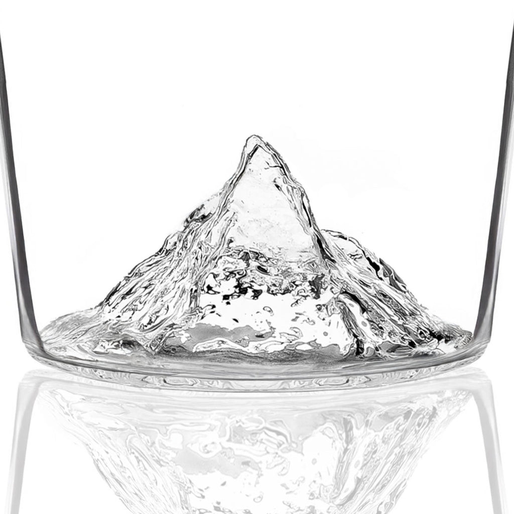 The Matterhorn relief rising from the floor of the decanter