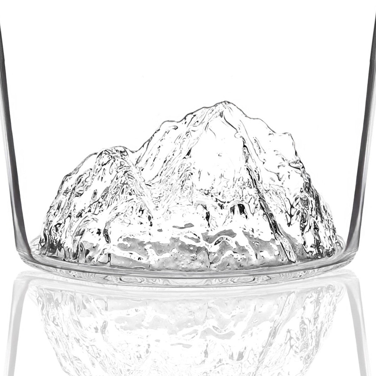 The Mont Blanc relief rising from the floor of the decanter