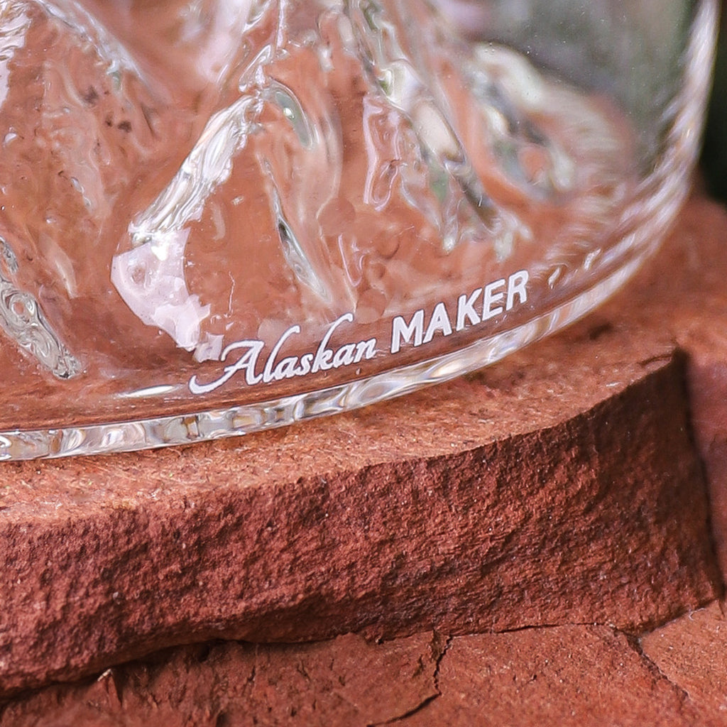 Alaskan Maker mark on the decanter glass