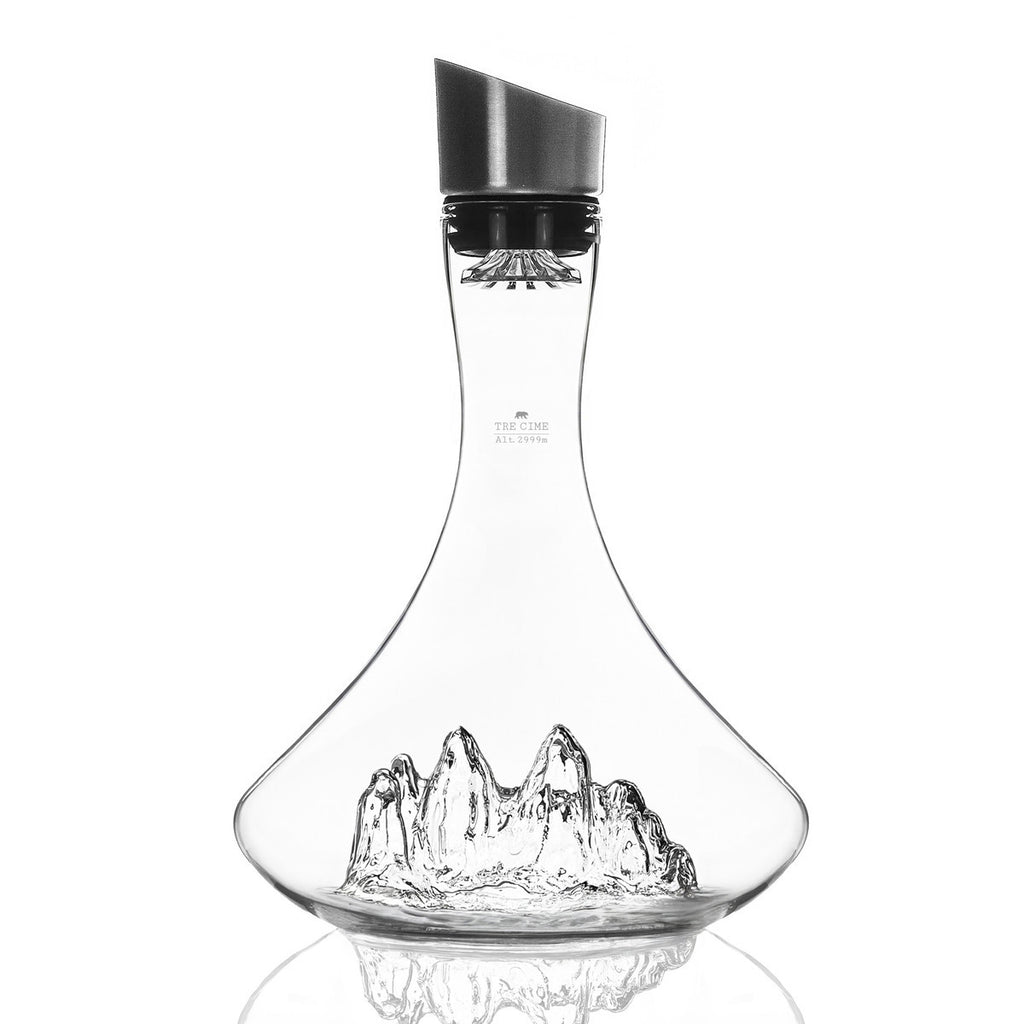 Tre Cime wine decanter, the three peaks rising from the base
