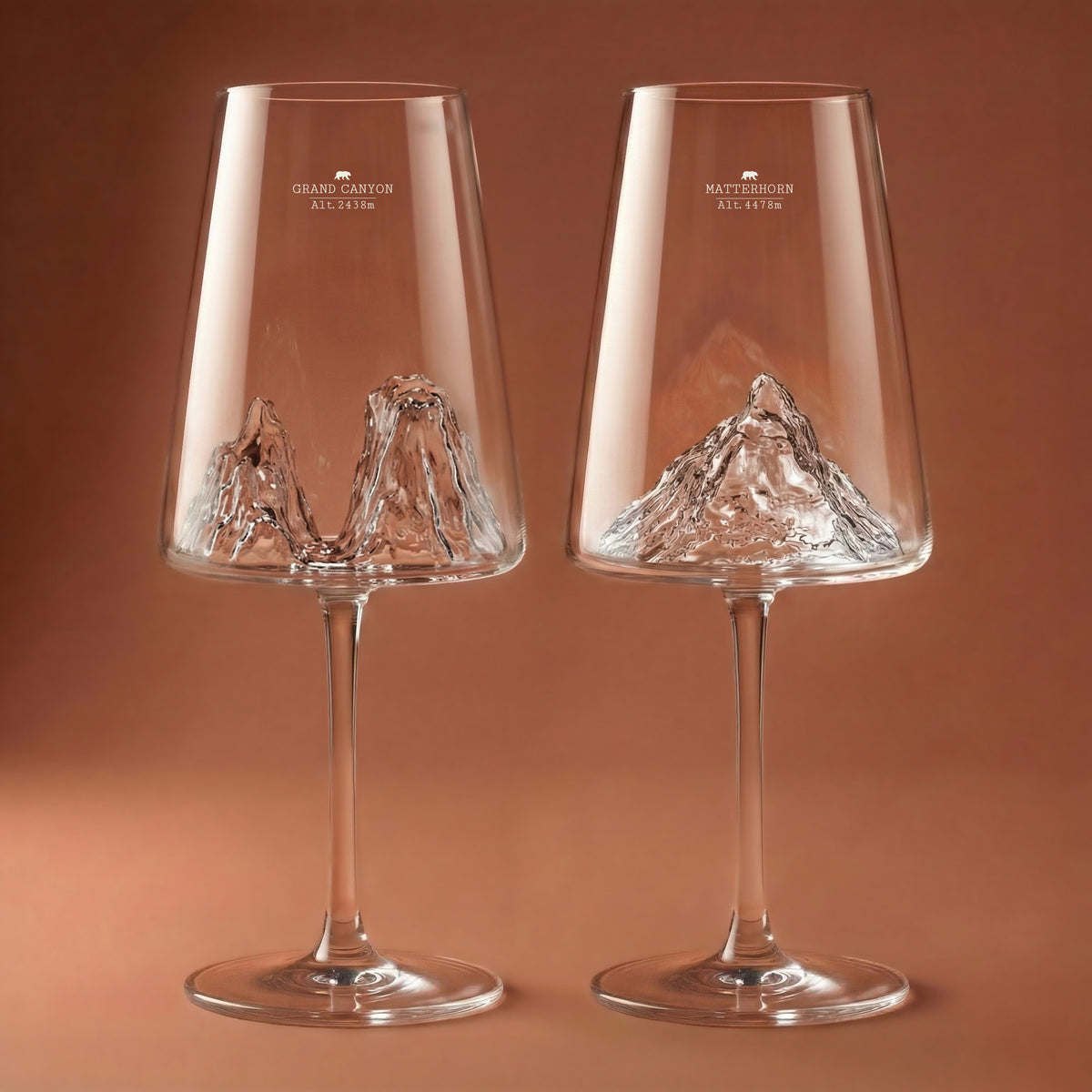 2 Wine Glasses - Grand Canyon & Matterhorn