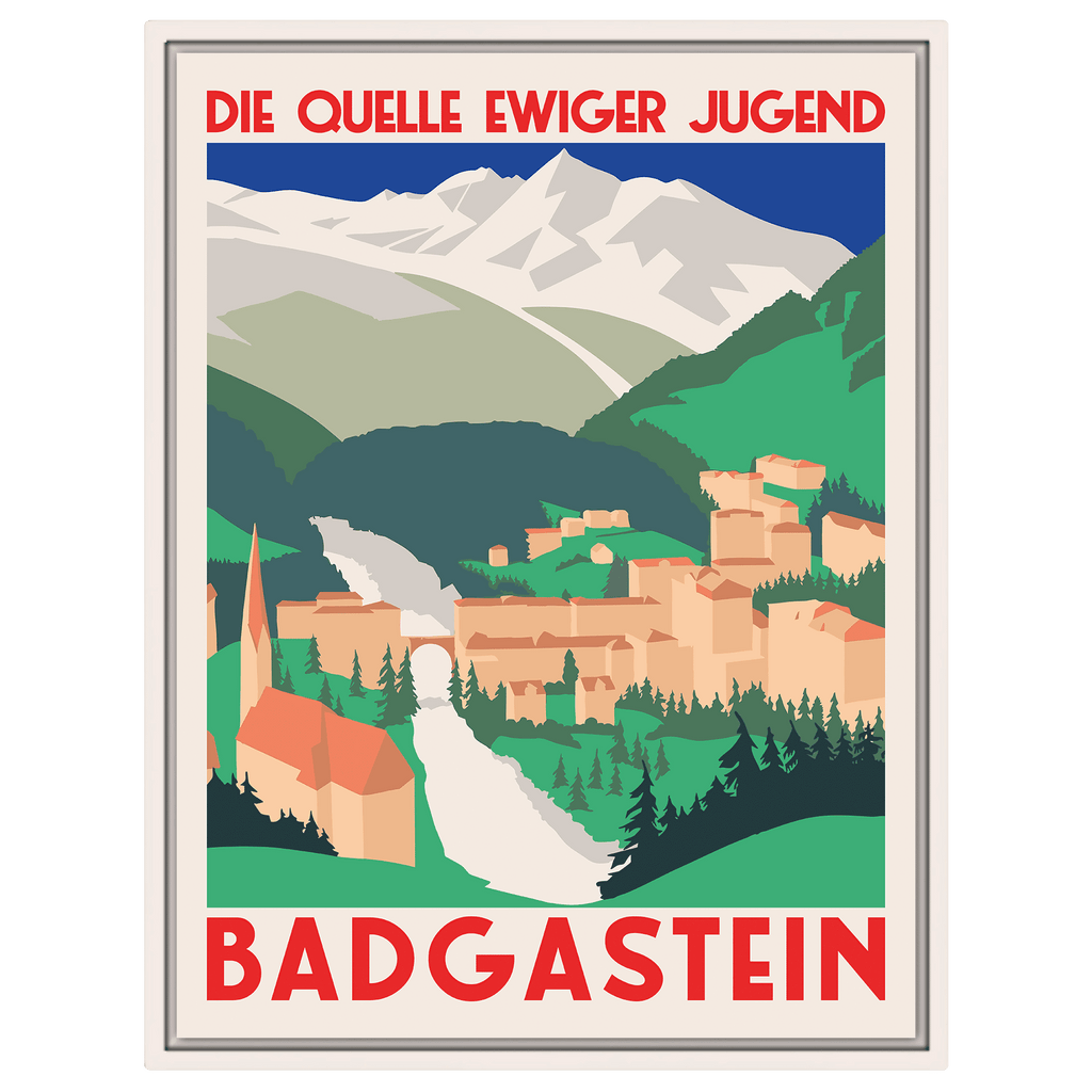 Bad Gastein "Die Quelle ewiger Jugend" – Vintage Reiseplakat auf Leinwand